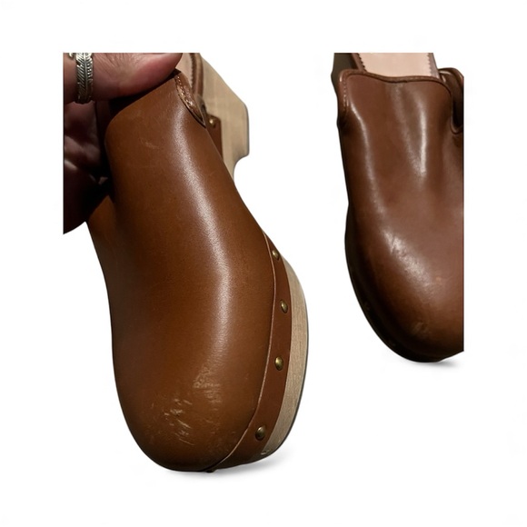 J. Crew Women's Rich Brown Leather Clogs - Picture 3 of 4